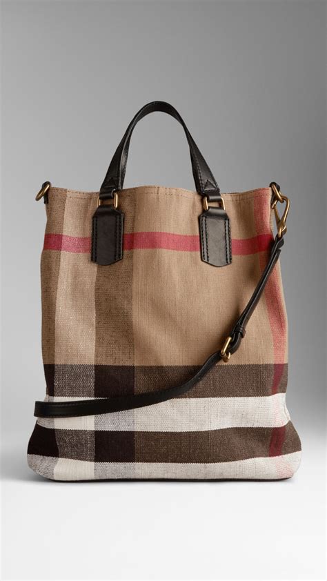 medium canvas check tote bag burberry|burberry medium canvas check tote.